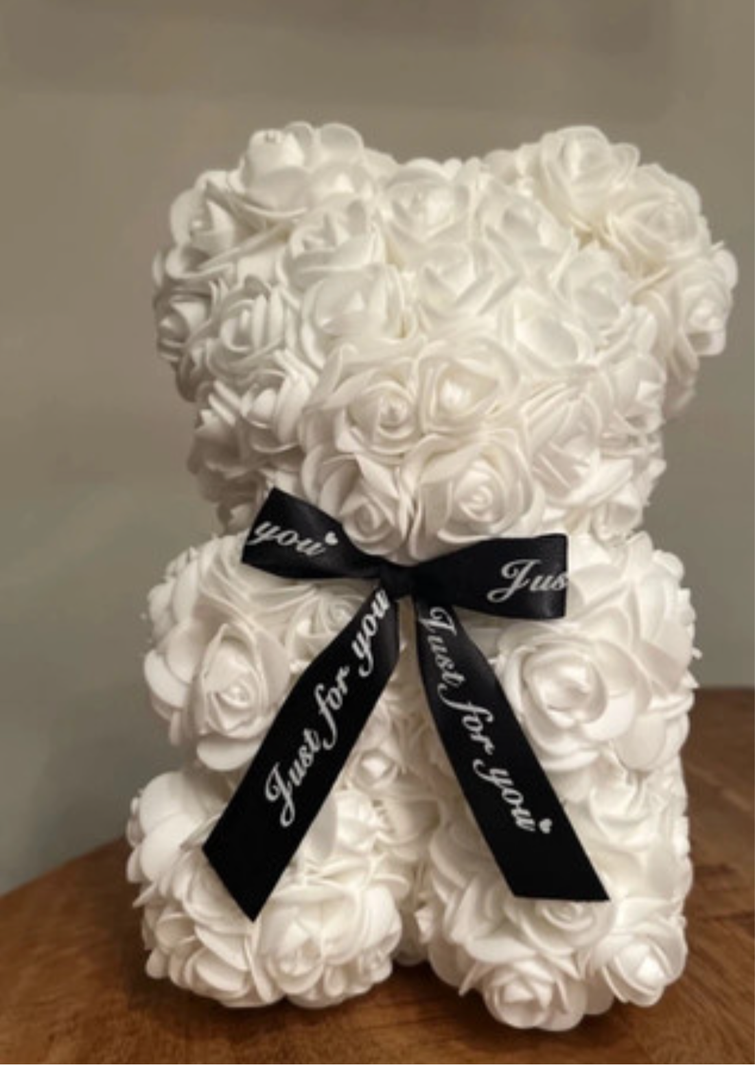 Roos teddybeer boeket white