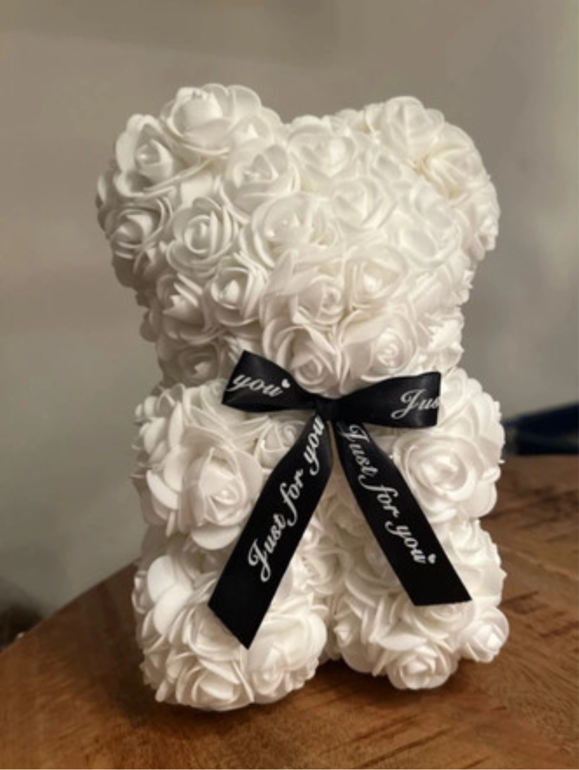Roos teddybeer boeket white