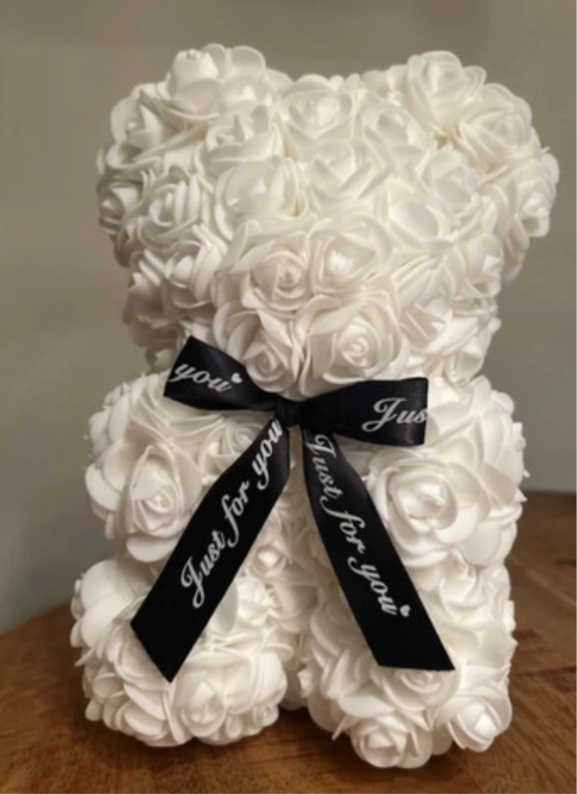 Roos teddybeer boeket white