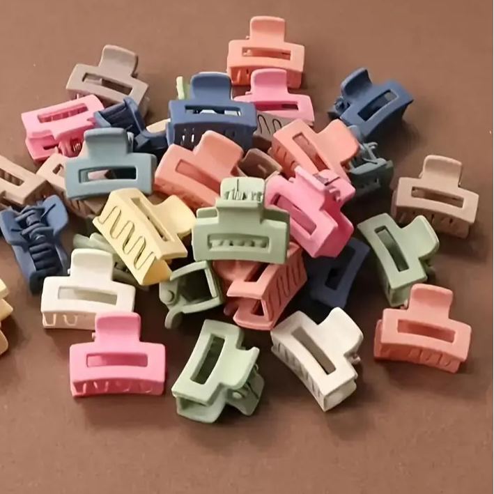 9 kleurrijke haarclips – matte mini klauwclips